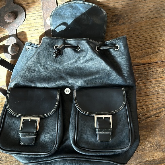 ESPIRIT Faux Leather Backpack Black - Picture 3 of 7